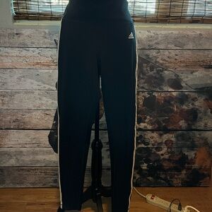 Adidas Black Joggers with White Accents
